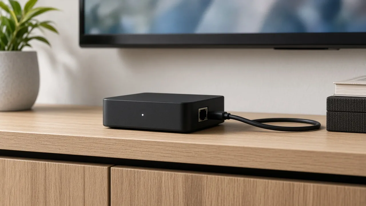 Box unter dem Fernseher